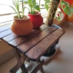 New Antique and Stylish Mango Wood Coffee Table for Living Room, Garden, Outdoor - Corner Table/Bedside Stool for Bedroom - 12 Twelve Inch Rectangular, Brown-picture-11