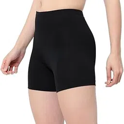 THE FLIRTY CHOICE Women Seamless Shaping Boyshorts Panties Slip Shorts for Under Dresses Tummy Control Shapewear Shorts Underwear (Gym & Yoga) (in, Alpha, S, Regular, Free Size, Black)-picture-11