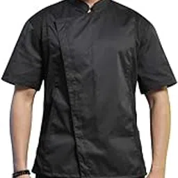 toptie Unisex Black Chef Coat Chef Jacket with Mesh Side Panels-picture-31