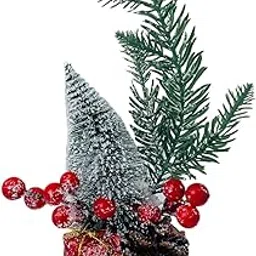 KROGER Small Christmas Tree, Artificial Christmas Tree with Christmas Ornaments Pine Cone Berry, Tabletop Christmas Tree for Christmas Decorations Home Room Party Winter Indoor Outdoor(Red-Room)-picture-16