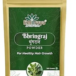 Embraya Ayurveda Bhringraj Powder - 100% Pure & Organic for Hair Growth, Hair Fall Control, & Scalp Health - Ayurvedic Hair Supplement-picture-47