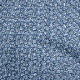 oneOone Cotton Cambric Medium Blue Fabric Toile Quilting Supplies Print Sewing Fabric by The Yard 42 Inch Wide-picture-13