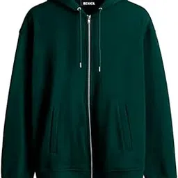 besick Plain Winter Wear Cotton Oversized Baggy Drop Shoulder Hooded Neck Zip Up Zipper for Men and Women-picture-11