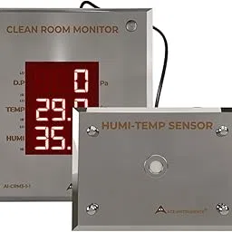 Clean Room Differential Pressure Monitor (Temp, RH, Diff. Pressure) for Pharma Clean Rooms, Hospitals, API’s, Bulk Drugs, Green House Model: AI-CRM3-1-1 External Sensor-picture-54