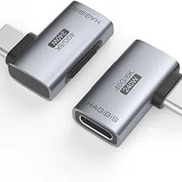 Hagibis 240W 40Gbps 8K USB C Adapter, Male to USB-C Female Adapter,USB4 Connecter for Thunderbolt 4/3,ROG Ally,Steam Deck,Switch,Dock,Mac,Tablet,iPhone 15 Pro Max (Side 90 Degree), Grey-picture-19