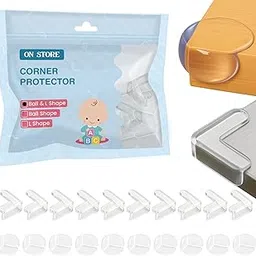 Corner Protector for Baby, Furniture Corner Guards & Edge Safety Bumpers – Baby Proof Table Corner Cushion – Clear & Transparent Silicone Protectors for Child Safety (L-Shape & Round, Pack of 20)-image-99