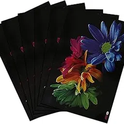 Heart Home Flower Printed PVC Waterproof, Oil Proof, Easy to Clean Placemats Table Mats for Dining, Set of 6 (Multicolour)-HS43HEARTH26106, Standard image 1