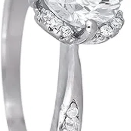 ratnavali jewels Ring 925 - 92.5 Pure Sterling Silver American Diamond Solitaire Propose Engagement Ring For Women Girls With Certificate of Authenticity 925 Hallmark-picture-34