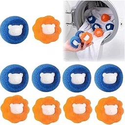 10 Pcs Box-Packed Pet Hair Remover for Laundry, Laundry Pet Hair Catcher, Washing Machine Hair Catcher, Washing Balls Dryer Balls for Clothing Dog Cat Pet Fur Remover（Orange+Blue）-image-91