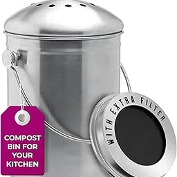 Top Rated Epica Stainless Steel Compost Bin 1 Gallon-Includes Charcoal Filter-picture-26