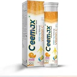 Ceemax Natural Vitamin C - Amla Extract + Zinc for Immunity | Helps to Boost Collagen for Healthy Skin, Hair & Nails | Orange Flavour - (Pack of 3) 60 Effervescent Tablets-picture-28
