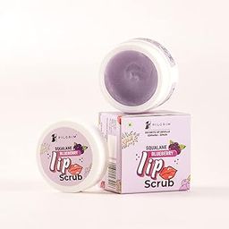 Pilgrim Spanish Squalane Lip Scrub (Blueberry) for Women & Men for Smooth Lips | Lip Scrub for Dark Lips | Lip Scrub with Sugar & Shea Butter for gentle exfoliation, hydrated, smooth & soft lips| 8 gm-picture-1