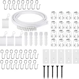 TRENDYNEST Curved Curtain Track Rail Set Rollers Hooks For Balcony Bedroom Rv Curtains 300Cm | Curtain Rods & Finials | Window Treatments & Hardware | Home & Garden-picture-17
