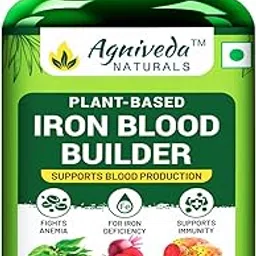 Agniveda Naturals Plant Based blood Builder 1000mg Capsule | Dietary Iron Supplement | Promotes iron Red Blood Cell Formation | Supports Iron Deficiency for Men & Women Elderly Adults - 60 Veg Caps-picture-28