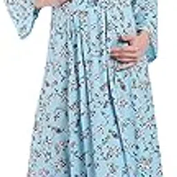 mamma's maternity Women's Long Length Flower Maternity | Feeding | Nursing Dress | Dress for Mothers | Comfortable and Trendy Maternity Wear-picture-36