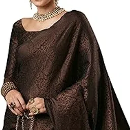 akhilam Women's Woven Design Zari Work Banarasi Silk Saree With Unstitched Blouse Piece-picture-13