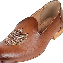 tanny shoes Men's Vegan Leather Brown Ethnic Shoe for for Wedding|Party|Occasions|Fashion|Outdoor|Indoor|Lightweight|Shoes Hand Embroidery in The Motif with TPR Sole-picture-13