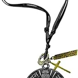 afh Buddha Leather Cord Metal Grey Pendant with Lace-Up Chain for Men and Women | Lightweight Spiritual Necklace | Devotional Jewelry-picture-22