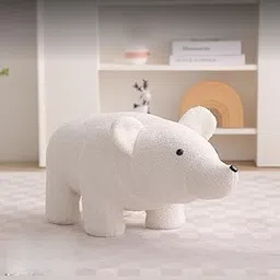 TRENDIVIBE Panda Ottoman Cartoon Creature Stool Kids Footrest Plush Lambswool Small Bench for Entryway Living Room Bedroom-picture-27