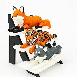 FILAMENT MAFIA Large Flexi Animal Trio – Poseable Fox, Wolf & Tiger | Articulated 3D-Printed PLA Toys | Flexible, Durable, Desk Décor & Stress Relief | 20 × 6 cm Each | Made in India-picture-54