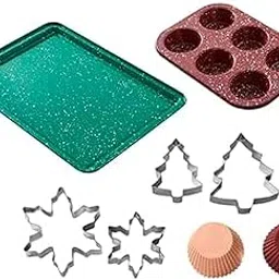 Chicago Metallic 12 Piece Holiday Baking Set, Perfect For Baking Holiday Cookies, Cupcakes, Muffins, and Much More-picture-24