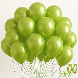 AMFIN (Pack of 50) 10 inch Metallic Chrome Balloons. Birthday, Anniversary Decoration Items - Light Green-picture-12