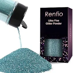 Renfio Ultra Fine Glitter Metallic Blue Glitter Powder 80ml Jar for Resin Tumblers Slime Painting Arts Nail Art DIY Decoration - Azure-picture-20