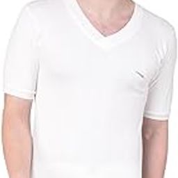 dollar Ultra Thermal V Neck Half Sleeve Top for Men Off White-picture-16