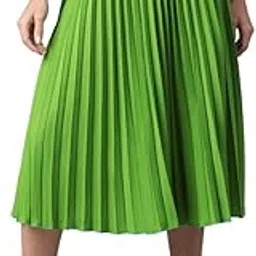 oxolloxo Women Elasticated Pleated Below Knee Length Flare Skirt-picture-18
