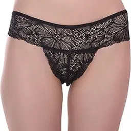 bureaucrat Women's Polyester,Sexy Lace Thong Panty/Bikini Briefs/Low Waist Underwear/Stylish Designer Innerwear(Colour-Black, Sz-S)…-picture-26