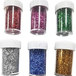 Funcart Dry Glitter for Craft Work Pack of 6 Glitter Powder for Art and Craft, Multicolor Glitter dust for Art and Craft Each 15g (6 Box)-picture-18