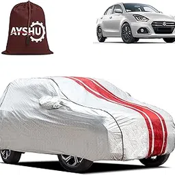 AYSHU Waterproof Car Cover for Maruti Suzuki New Swift Dzire | Mirror & Antenna Pocket | Anti-Scratch Soft Cotton Inner Layer | Triple Stitched | Heat Resistant Metallic Silver, All-Weather Protection-image-4