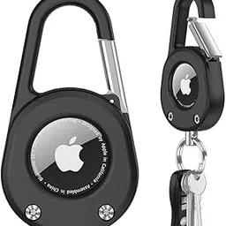 ZORBES® 2-in-1 AirTag Holder Keychain & Protective Case for Apple AirTag, Hard Plastic Waterproof Air Tag Holder with Secure Lock Carabiner, Universal Wheel Key Chain for Keys, Pets, Lage & Travel-picture-11