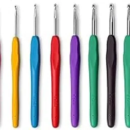 ZXUY Crochet Hooks Set, Ergonomic Handle Crochet Hook Needles for Arthritic Hands, Knitting Crochet Supplies for Beginners with Crocheting Lace/Doilies/Socks/Shaw (Aluminum 12Pcs)-image-78