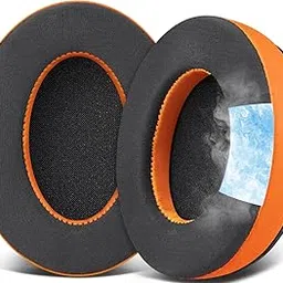 SOULWIT Cooling Gel Replacement Earpads Cushions for HyperX Cloud 1/2/3/Pro/Core/Alpha/Alpha S/Alpha Pro/Flight/Flight S/Stinger/Stinger S, CloudX Stinger/Stinger Core/Flight Headset - Orange-picture-50