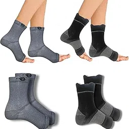 EcoSync Open Toe Bamboo Cotton Neuropathy Compression Socks - Diabetic Pain Relief, Moisture-Wicking & Breathable, Unisex (Combo Pack of 2: Grey + Black) | Soft, Durable, Eco-Friendly-picture-18