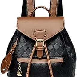 Patchwork Luxe PU Leather Women’s Backpack | Stylish Fashion Rivet Design PU Leather Backpack for Girls | Trendy School Backpack | Leather Bag for Women & Teen Girls-image-4