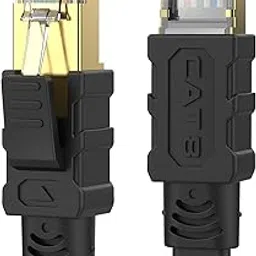 Senetem Cat 8 Ethernet Cable 20FT, High Speed 40Gbps 2000Mhz Flat Internet Network Cable, RJ45 Connector Shielded Ethernet Cord, Outdoor&Indoor LAN Cable for Gaming, PC, PS5/4/3, Xbox, Modem, Router-image-46