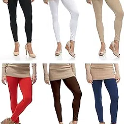 omikka Women's Ankle Length Cotton Lycra Legging (Pack of 6, Free Size)-picture-13