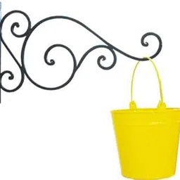 Metal Craft Engineering Wall Mounted Iron Metal Flower Pot/Showpiece Holder Set of 2 | Plant Holder for Indoor/Balcony/Living Room,etc | Size : 11 x 2 x 6 inch | Colour : Black-picture-34