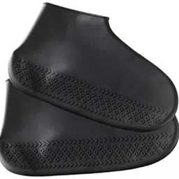 STYLEHEAVEN 3xWaterproof Silicone Shoe Covers for Rain Travel Rubber Rain Shoe Covers Black Color M-image-18