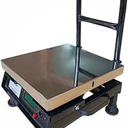 EQUINOX Weighing Scale Capacity 100kg x 10g Accuracy, Portable/Mobile Electronic Weighing Scale with Front and Back dual Green LED Display, Stainless Steel Pan,14x14 inch for all Commercial Uses image 1