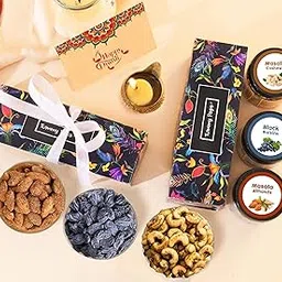 Tummy pops Diwali Gift Hamper | Nut Collection Dry Fruits Gift Pack (50) with Masala Almonds, Masala Cashews & Black Raisins | Festive Collection Gift Hamper for Family, Friends-picture-12