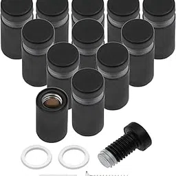 Luomorgo 12 Pcs 1/2" x 1" Stainless Steel Standoff Screws, Wall Sign Standoff Mounting Hardware Advertising Glass Standoff Nail for Hanging Acrylic Picture Frame, Black-image-11