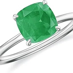 goldhartz Cushion Shaped Gemstone Solitaire Ring for Women in Sterling Silver/White Gold Plated| 7mm Prong Set February Birthstone, Birthday, Engagement, Wedding Jewelry Gift-picture-52