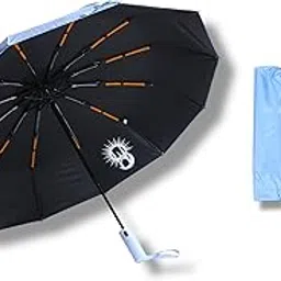 sarvah Sakha 3-Fold Unisex Windproof Umbrella for Rain with 24 Ribs | Auto Open & Close | UV Protection | 106 cm Diameter | Sturdy & Compact for Heavy Rain & Wind-picture-16