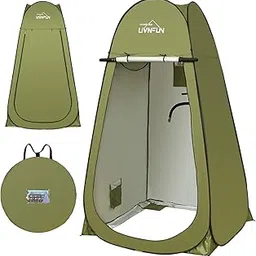 LUVNFUN Polyester 6.9 Ft Pop Up Camping Shower Tent, Portable Changing Room Privacy Shelter Tent For Outdoor Camping Toilet With Carrying Bag, Extra Tall - Army Green-image-70