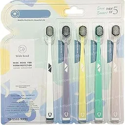 ArtSpark Tooth Brush Set - Tooth Brush Combo Set of 5 Toothbrush for Kids & Adults, Super Soft Bristles for Sensitive Teeth, Manual Toothbrush for Kids & Adults (Multicolour)-image-91