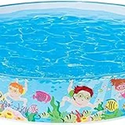 MANAKI ENTERPRISE Inflatable Baby Swimming Pool Children Ocean Pool Portable Kids Basin Bathtub Bath Swim Tubs (4ft Round Soft Side Pool)-image-34