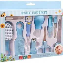 RIVUGJA 10 -Piece Baby Grooming Kit - Complete Care for Newborns and Toddlers - Includes Nail Clippers, Brush, Thermometer, and More (Pink) (Blue)-picture-20